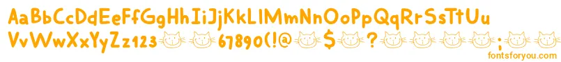 DkSmilingCat Font – Orange Fonts on White Background