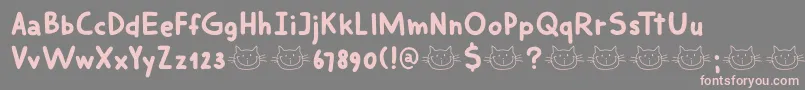 DkSmilingCat Font – Pink Fonts on Gray Background