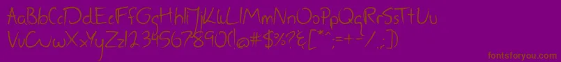 Fonte AfeJenBold – fontes marrons em um fundo roxo