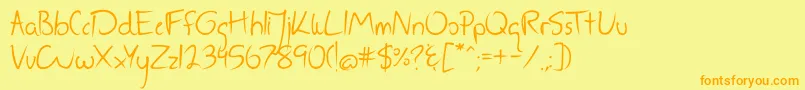 AfeJenBold Font – Orange Fonts on Yellow Background