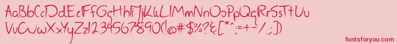 フォントAfeJenBold – ピンクの背景に赤い文字