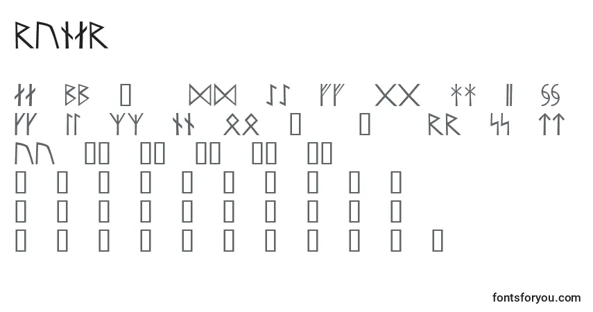 Schriftart Runar – Alphabet, Zahlen, spezielle Symbole
