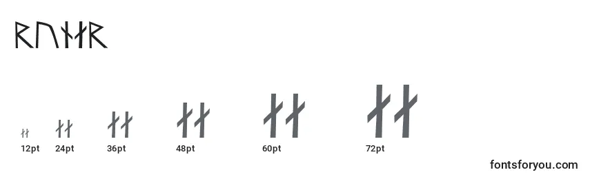 Runar Font Sizes