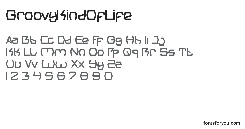 Czcionka GroovyKindOfLife – alfabet, cyfry, specjalne znaki