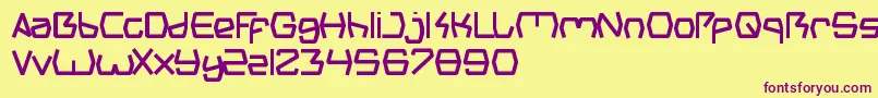 GroovyKindOfLife-Schriftart – Violette Schriften auf gelbem Hintergrund
