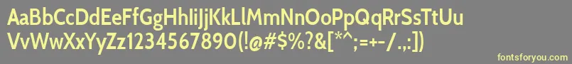 Fonte CabincondensedSemibold – fontes amarelas em um fundo cinza