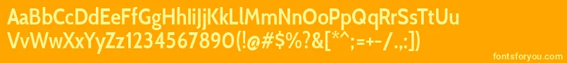 フォントCabincondensedSemibold – オレンジの背景に黄色の文字
