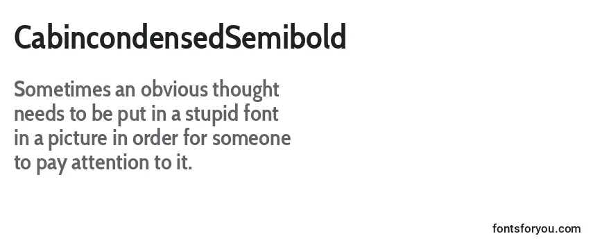 Review of the CabincondensedSemibold Font