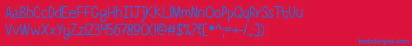 SimplyComplicatedTtf Font – Blue Fonts on Red Background