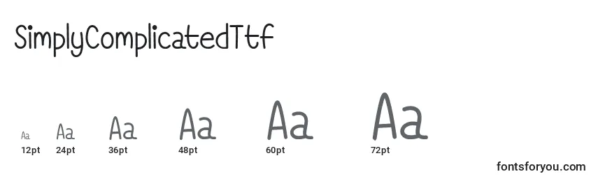 Размеры шрифта SimplyComplicatedTtf