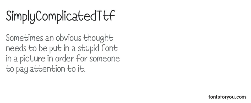 Review of the SimplyComplicatedTtf Font