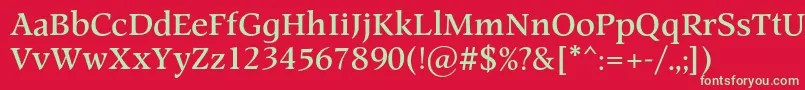 フォントProspectcBold – 赤い背景に緑の文字