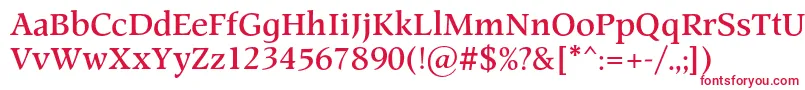 フォントProspectcBold – 白い背景に赤い文字