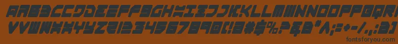 フォントOmega3ci – 黒い文字が茶色の背景にあります