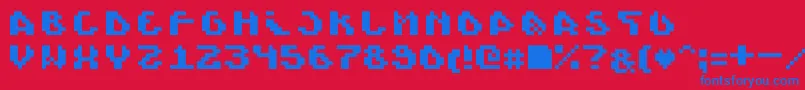 Scienide-fontti – siniset fontit punaisella taustalla