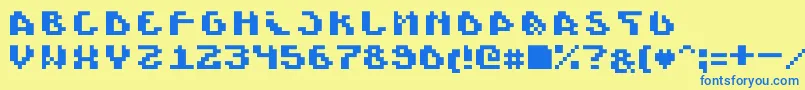 Шрифт Scienide – синие шрифты на жёлтом фоне