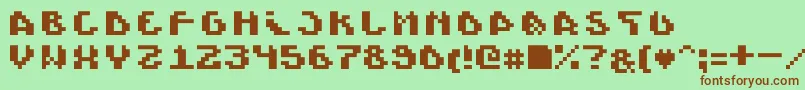 フォントScienide – 緑の背景に茶色のフォント