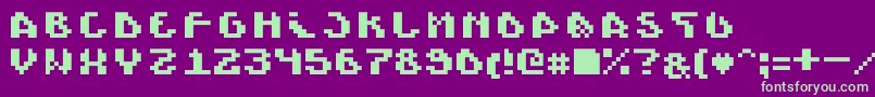 フォントScienide – 紫の背景に緑のフォント