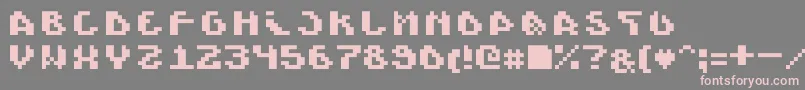 Scienide-Schriftart – Rosa Schriften auf grauem Hintergrund
