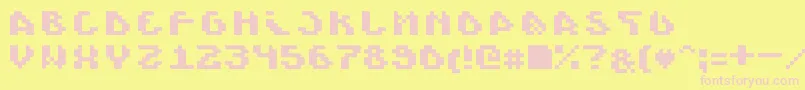 Fonte Scienide – fontes rosa em um fundo amarelo