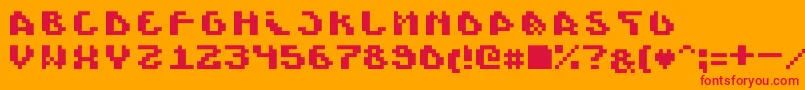 Scienide-Schriftart – Rote Schriften auf orangefarbenem Hintergrund