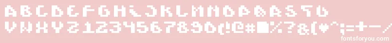 Scienide-fontti – valkoiset fontit vaaleanpunaisella taustalla
