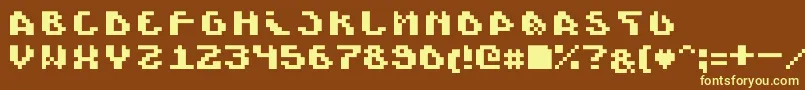 Scienide Font – Yellow Fonts on Brown Background