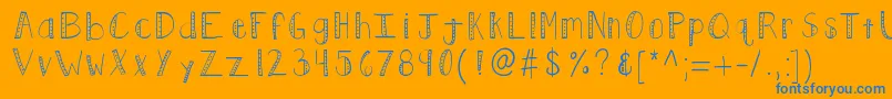 Kbpush Font – Blue Fonts on Orange Background