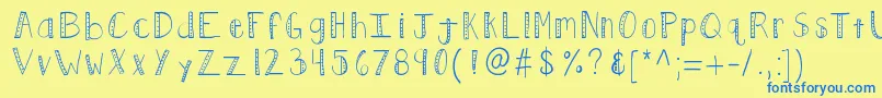 Kbpush Font – Blue Fonts on Yellow Background