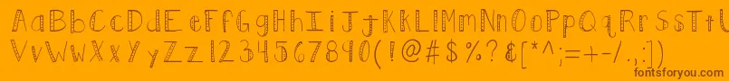 Kbpush Font – Brown Fonts on Orange Background