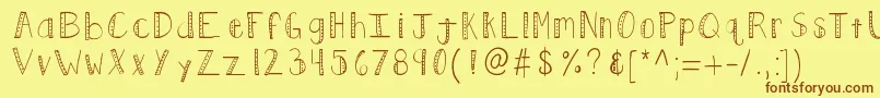 Kbpush Font – Brown Fonts on Yellow Background