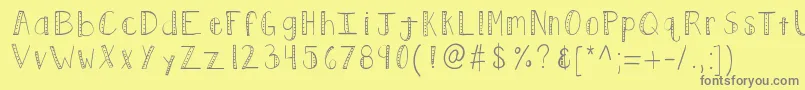 Kbpush Font – Gray Fonts on Yellow Background