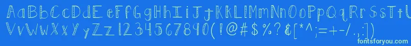 Kbpush Font – Green Fonts on Blue Background