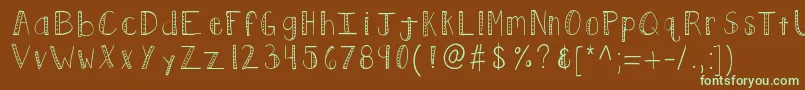 Kbpush Font – Green Fonts on Brown Background