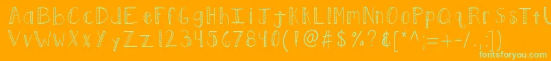 Kbpush-Schriftart – Grüne Schriften auf orangefarbenem Hintergrund