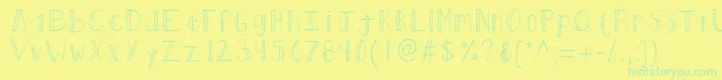 Kbpush Font – Green Fonts on Yellow Background