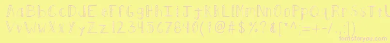 Kbpush-fontti – vaaleanpunaiset fontit keltaisella taustalla