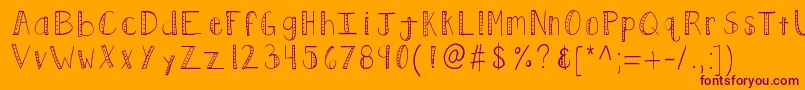 Kbpush-Schriftart – Violette Schriften auf orangefarbenem Hintergrund