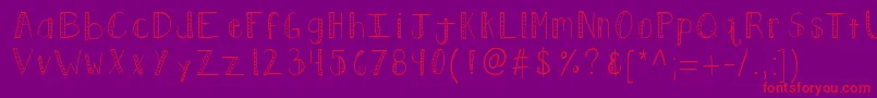 フォントKbpush – 紫の背景に赤い文字
