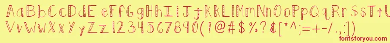 Kbpush Font – Red Fonts on Yellow Background