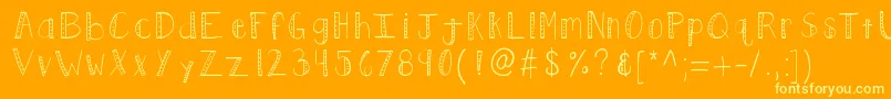 Kbpush-Schriftart – Gelbe Schriften auf orangefarbenem Hintergrund