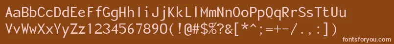 Enola-Schriftart – Rosa Schriften auf braunem Hintergrund