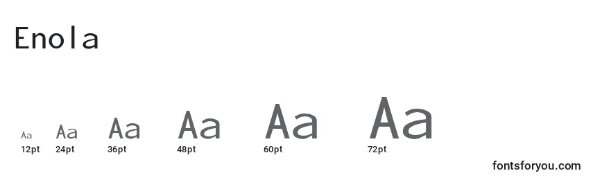 Размеры шрифта Enola