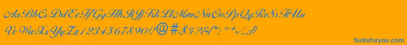 BallantinesserialMediumRegular Font – Blue Fonts on Orange Background
