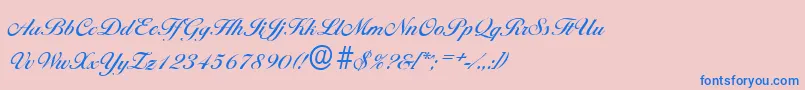 BallantinesserialMediumRegular Font – Blue Fonts on Pink Background