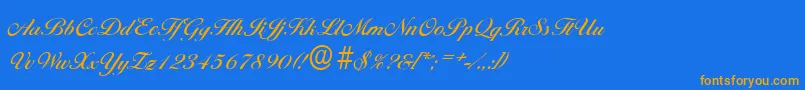 BallantinesserialMediumRegular Font – Orange Fonts on Blue Background