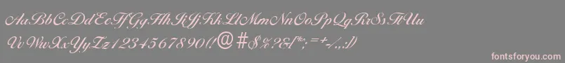 BallantinesserialMediumRegular-Schriftart – Rosa Schriften auf grauem Hintergrund