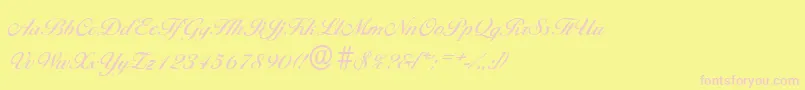 Czcionka BallantinesserialMediumRegular – różowe czcionki na żółtym tle