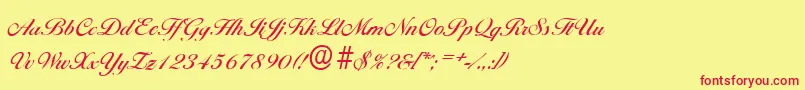 BallantinesserialMediumRegular Font – Red Fonts on Yellow Background