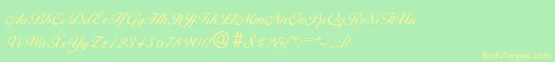 BallantinesserialMediumRegular Font – Yellow Fonts on Green Background